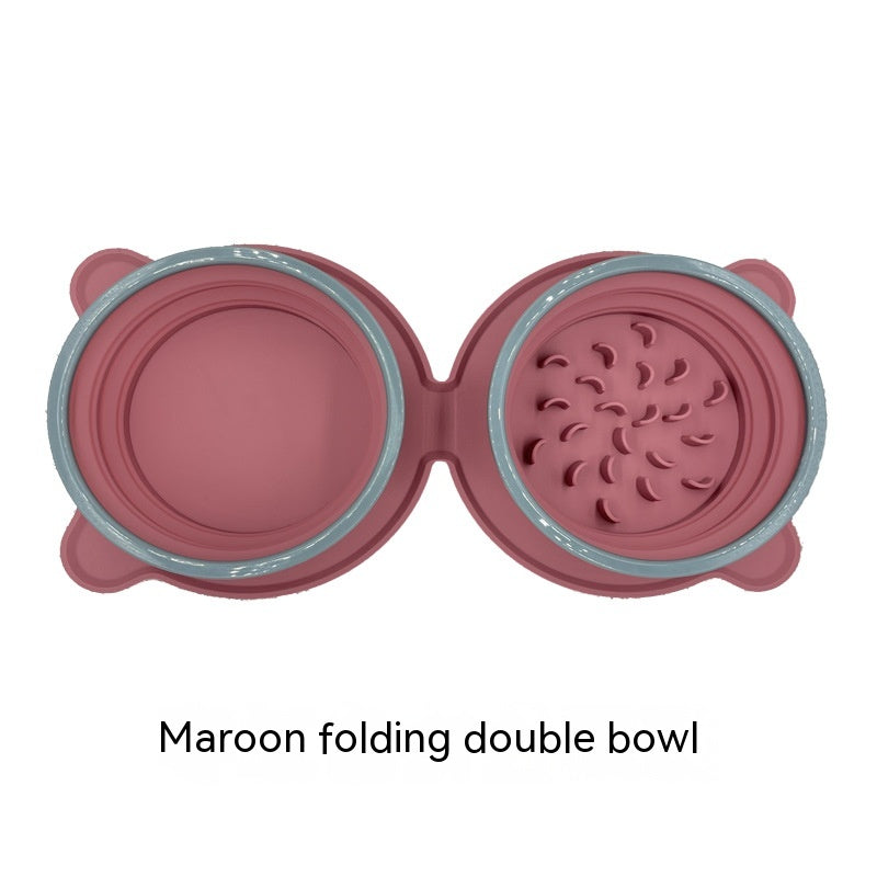 Non-slip foldable dog bowl for hiking and travel