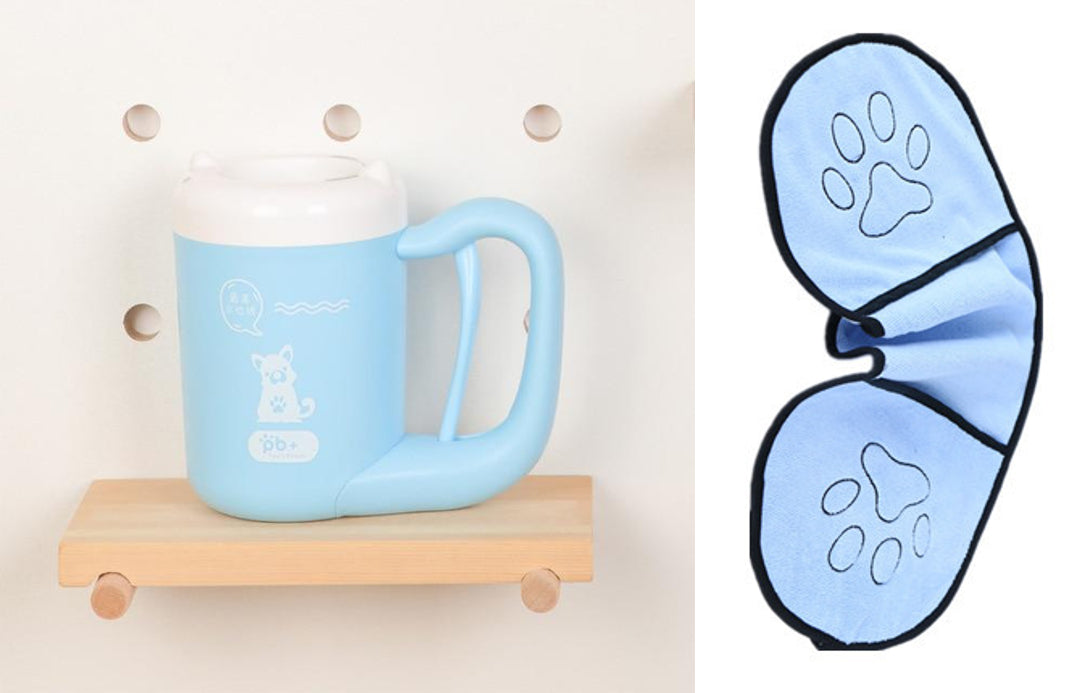 Pet paw washing cup with silicone brush