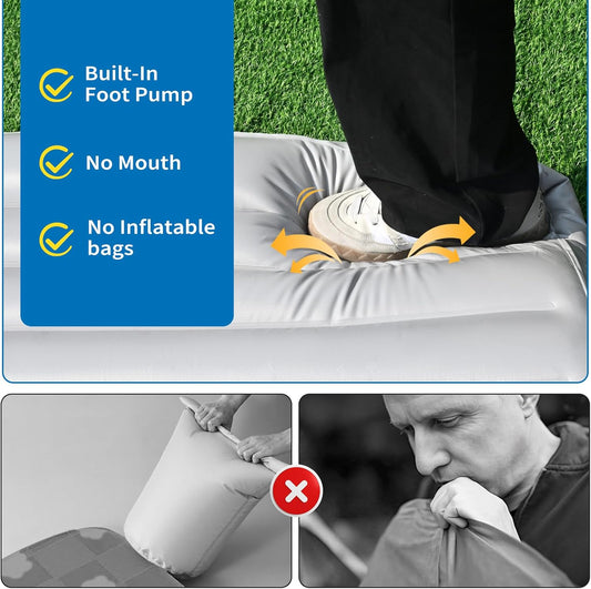 Inflatable dog travel bed lifestyle shot