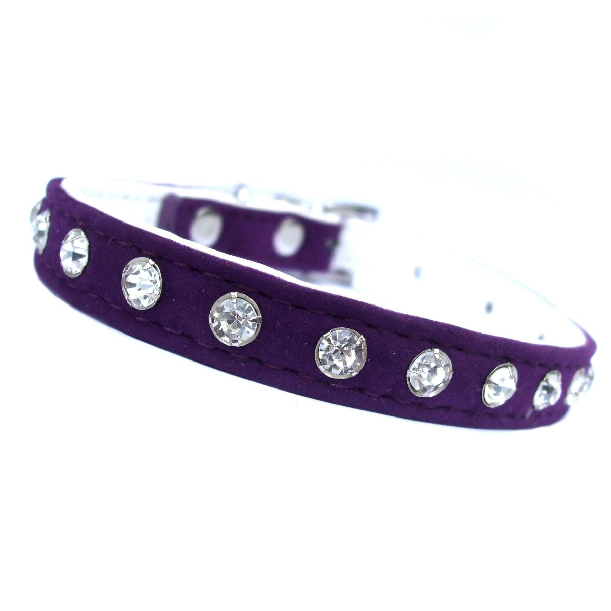 Majestic crystal dog collar in purple