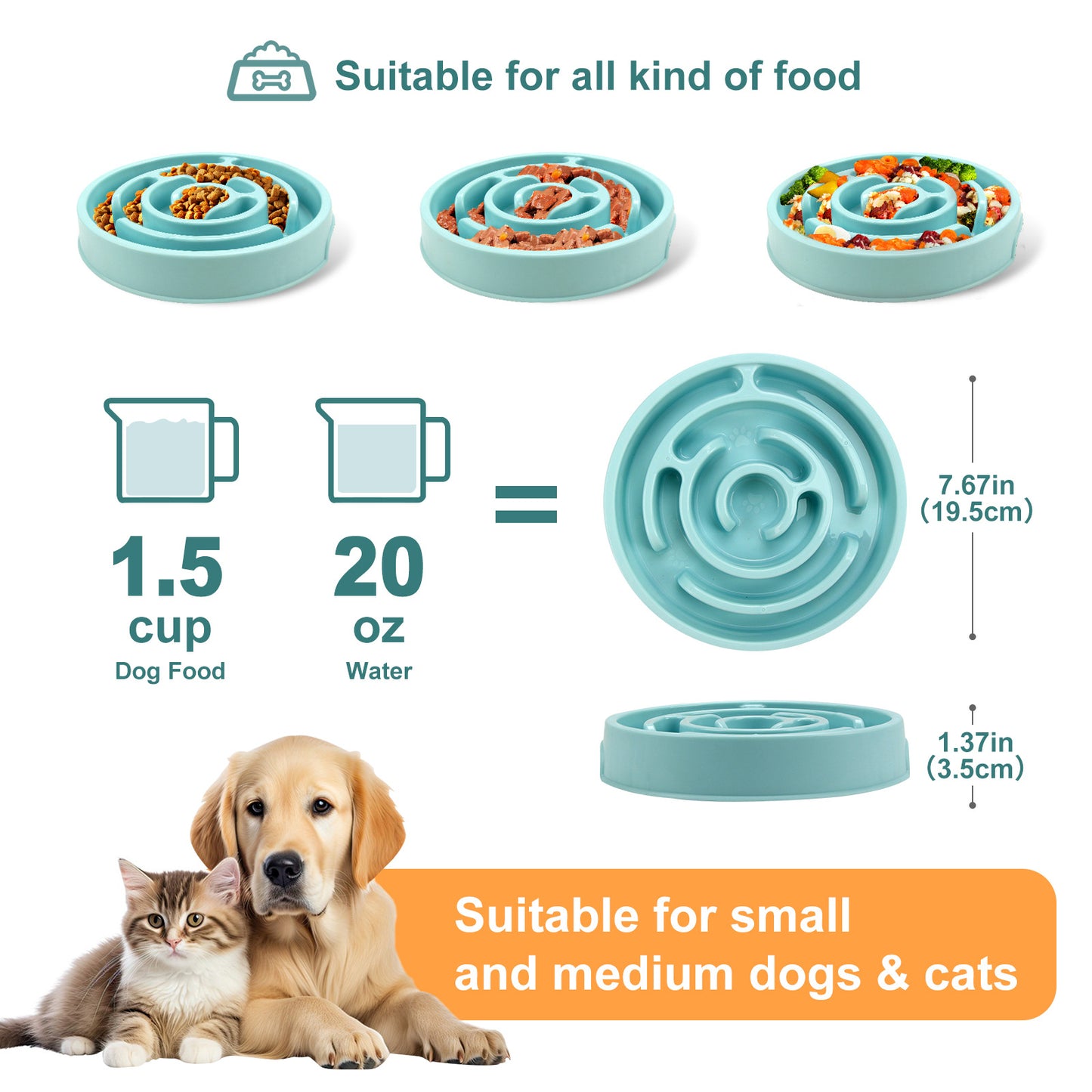 Slow feeder bowl labyrinth pattern close-up