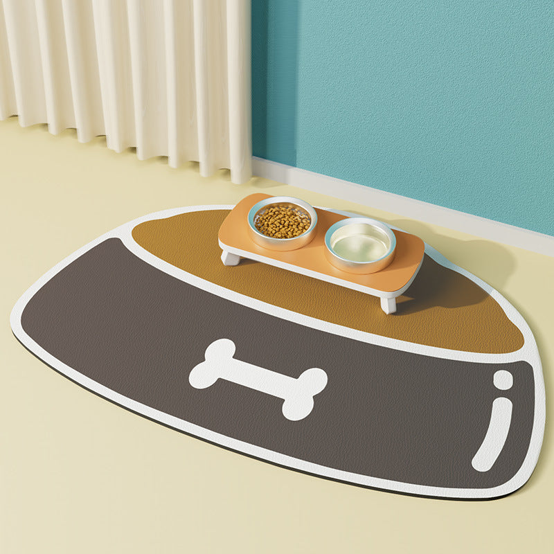 Grey silicone feeding mat for dog and cat bowls
