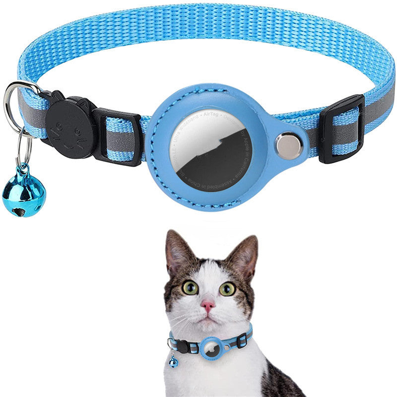 Sky blue AirTag safety collar
