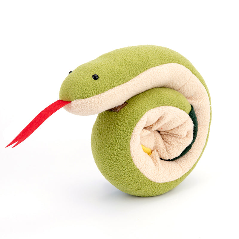 Close-up of plush fleece folds hiding dog treats