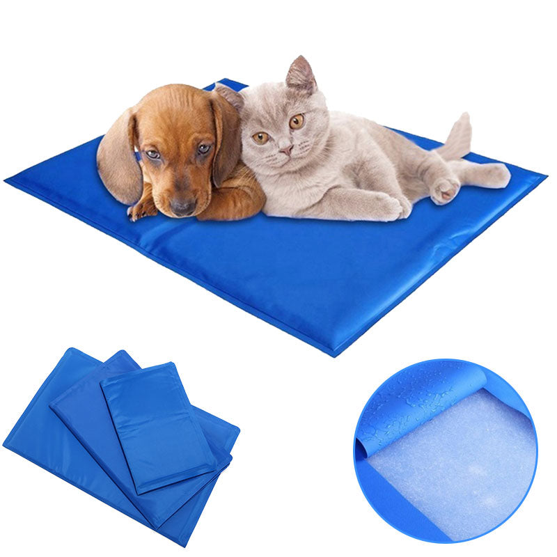 Self-cooling pet pad activated by pressure