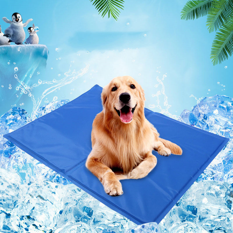 Blue gel cooling mat for dogs in summer