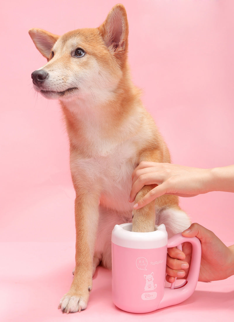 Paw cleaner cup soft silicone bristles