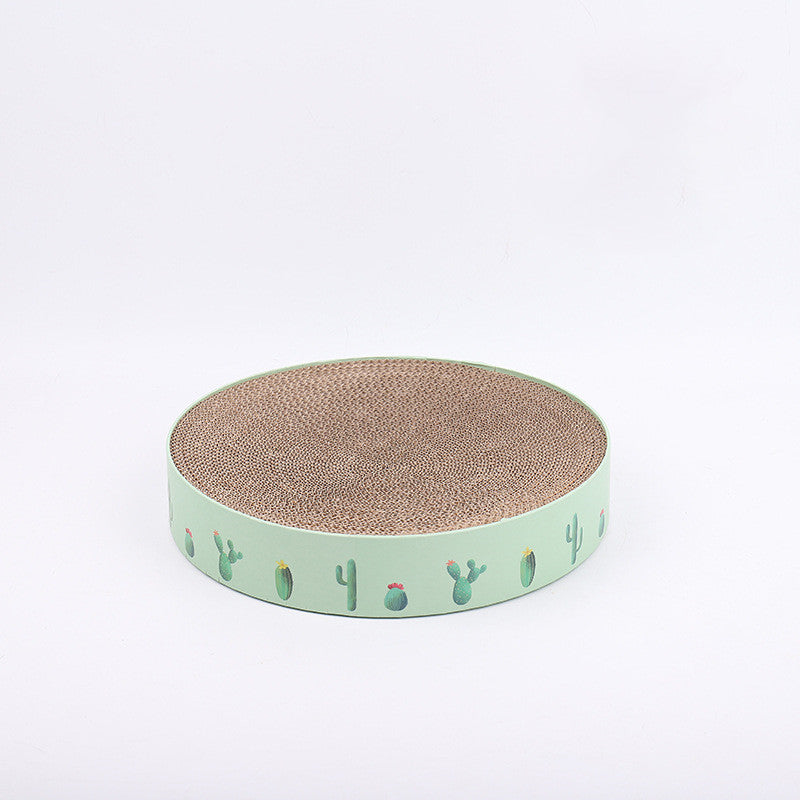 Small round cat scratcher lounger with catnip