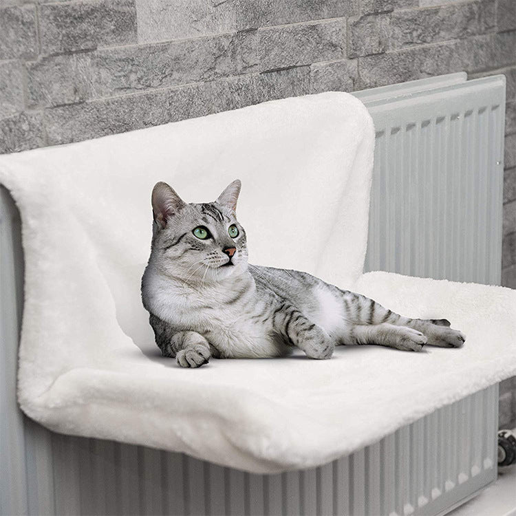 Cat radiator hammock bed with washable plush cover