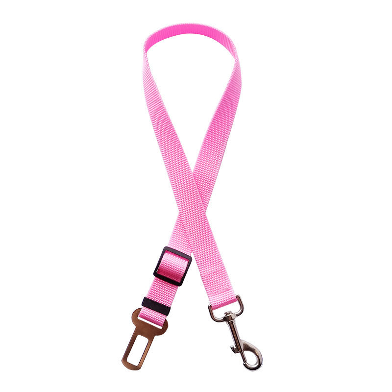 Pink adjustable dog car seat belt tether