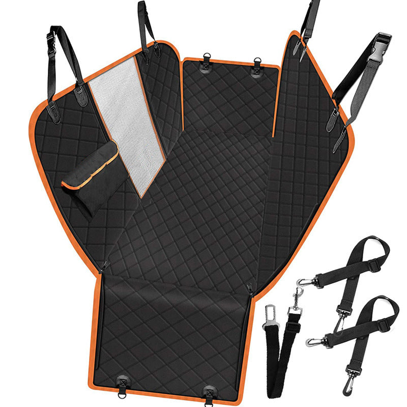 Dog car seat cover side pocket detail
