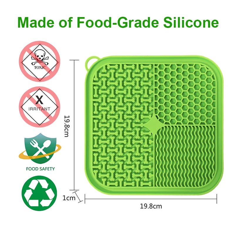 Lick mat suction cup base holding firmly to a smooth surface