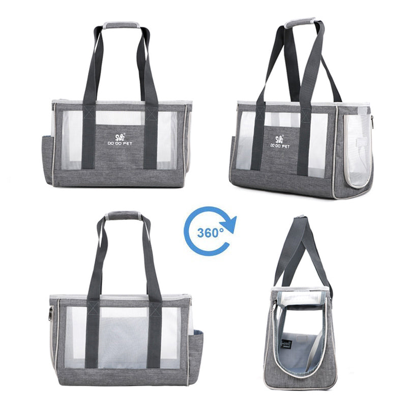 Travel tote carrier being carried