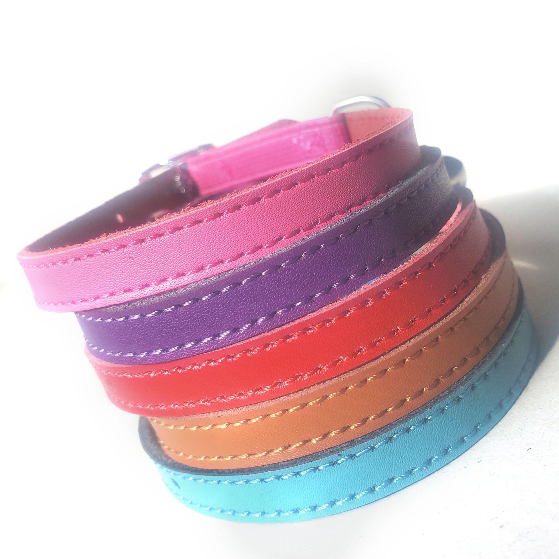 Vegan leather safety cat collars in five colours