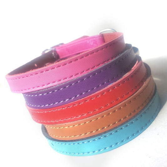 Vegan leather safety cat collars in five colours