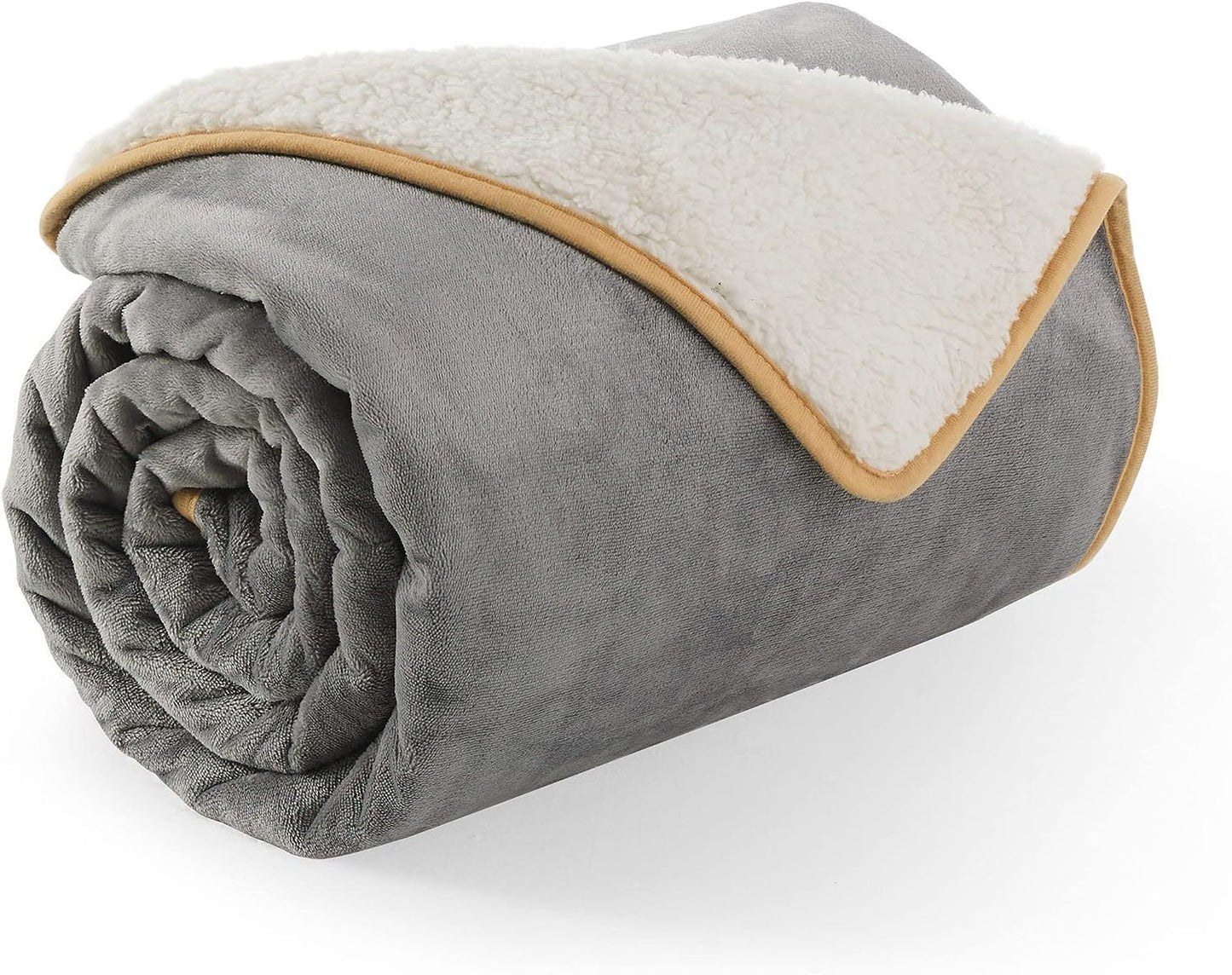 Light grey waterproof sherpa dog blanket