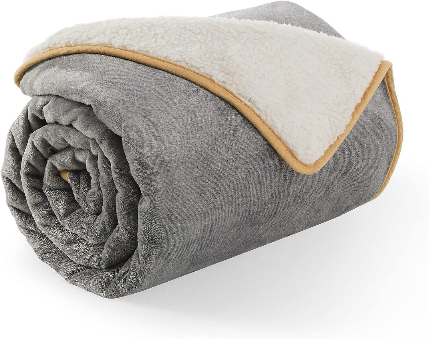 Light grey waterproof sherpa dog blanket