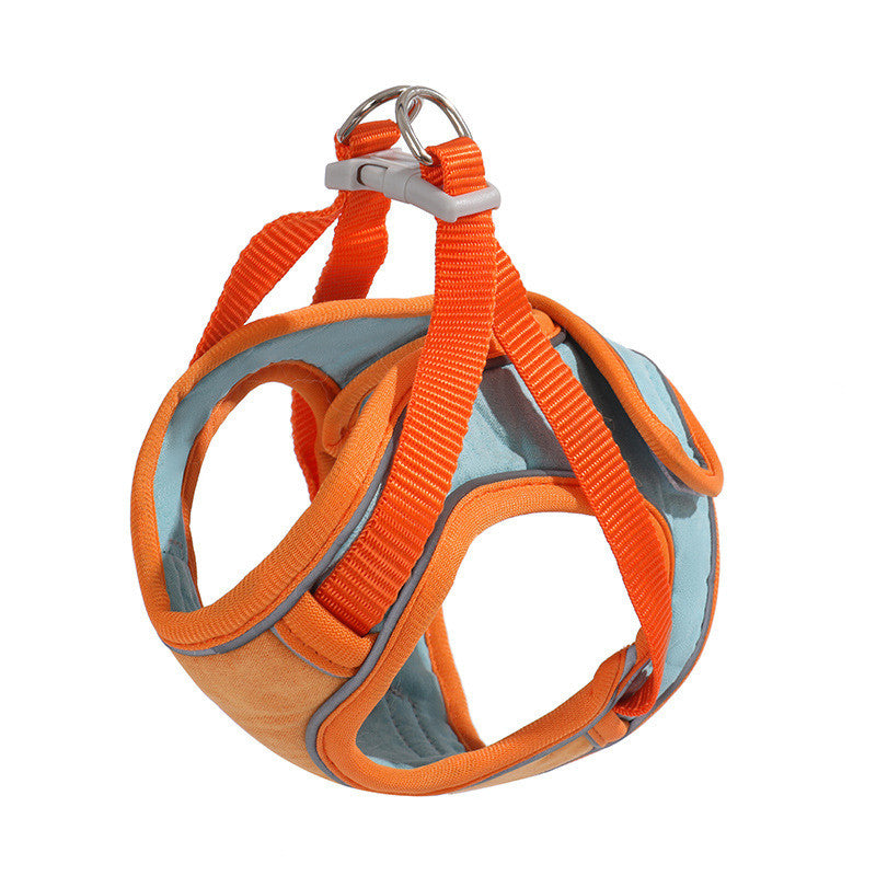 Orange Anti-Escape Reflective Cat Harness flat lay