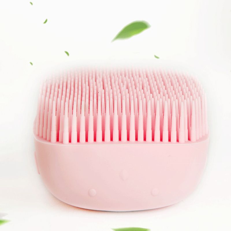 Silicone bath brush shampoo dispenser detail