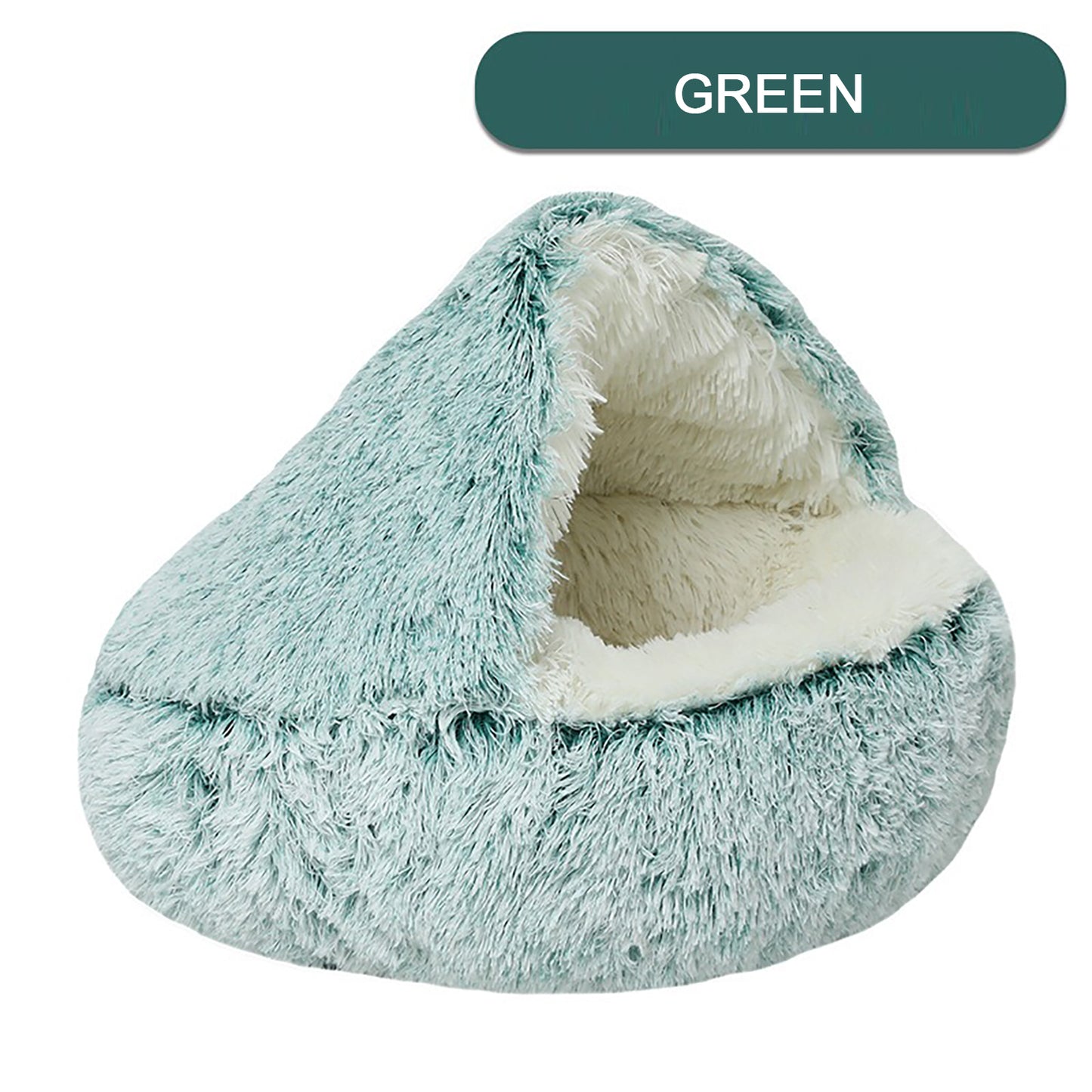 Luxurious Plush Donut Cave Bed for Cats & Small Dogs