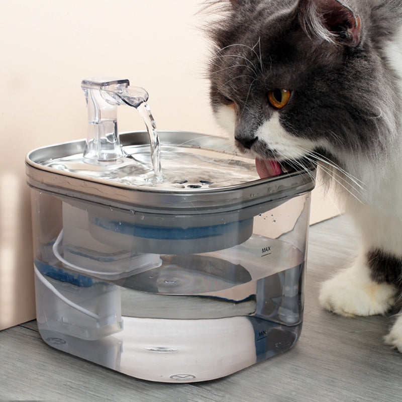 304 stainless steel cat water fountain with circulating flow