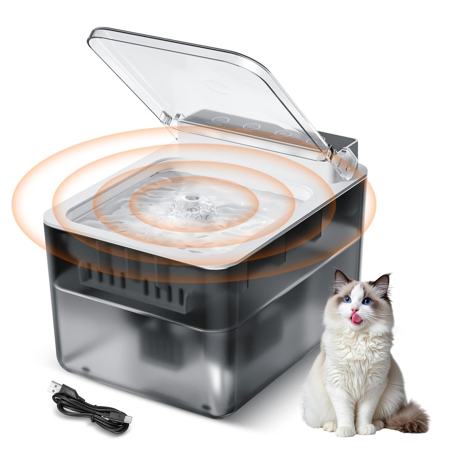 Wireless pet water fountain 3L automatic sensing dog and cat drinking dispenser