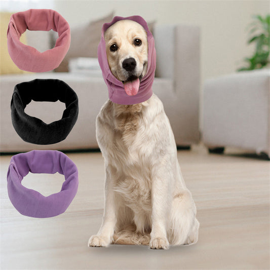 Calming dog snood noise-reducing ear cover for anxiety and grooming