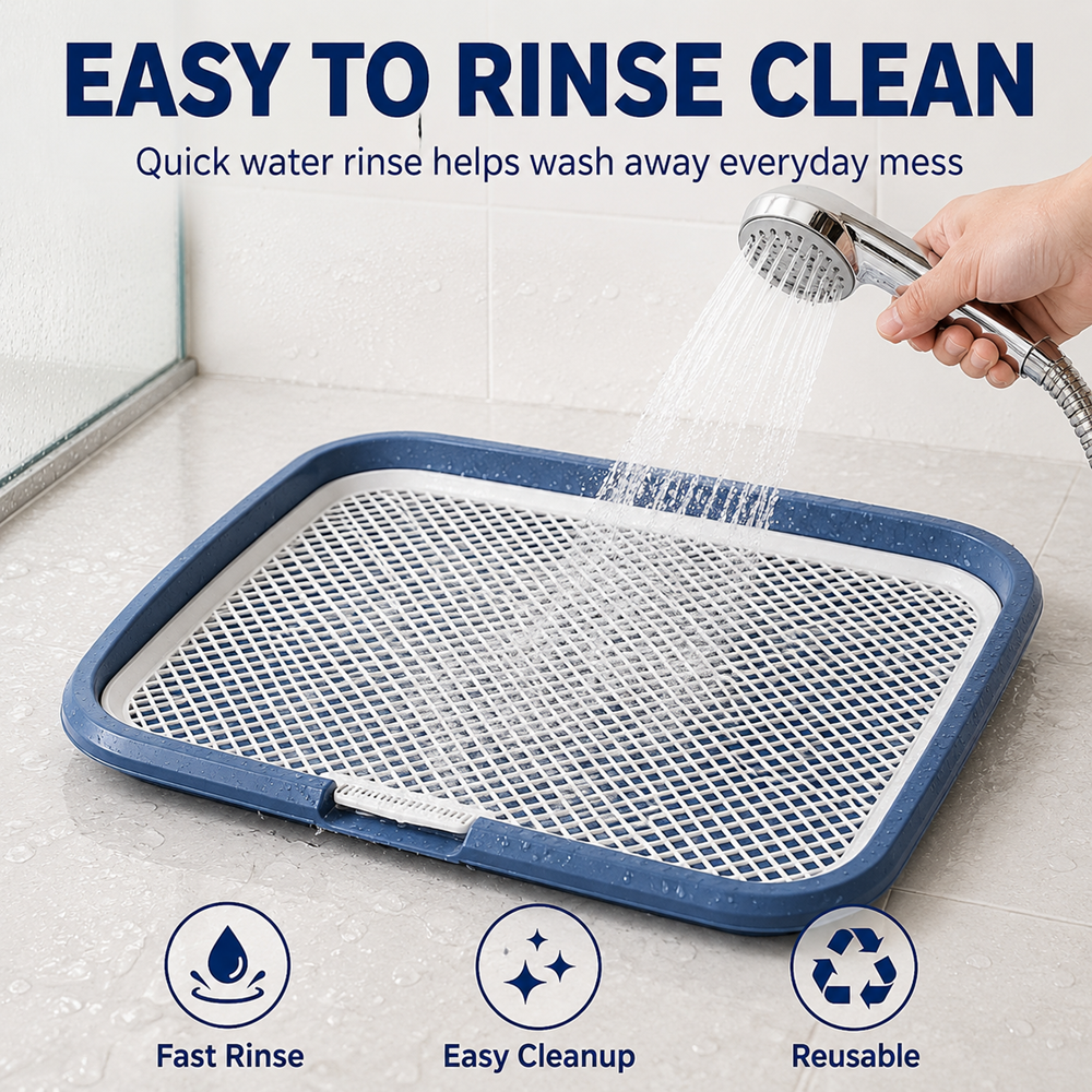 Indoor dog toilet tray keeping puppy paws clean and dry