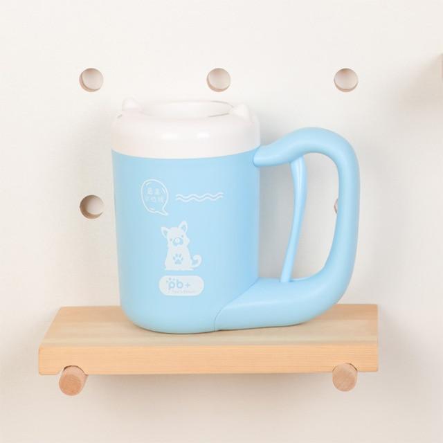 Blue dog paw cleaner cup