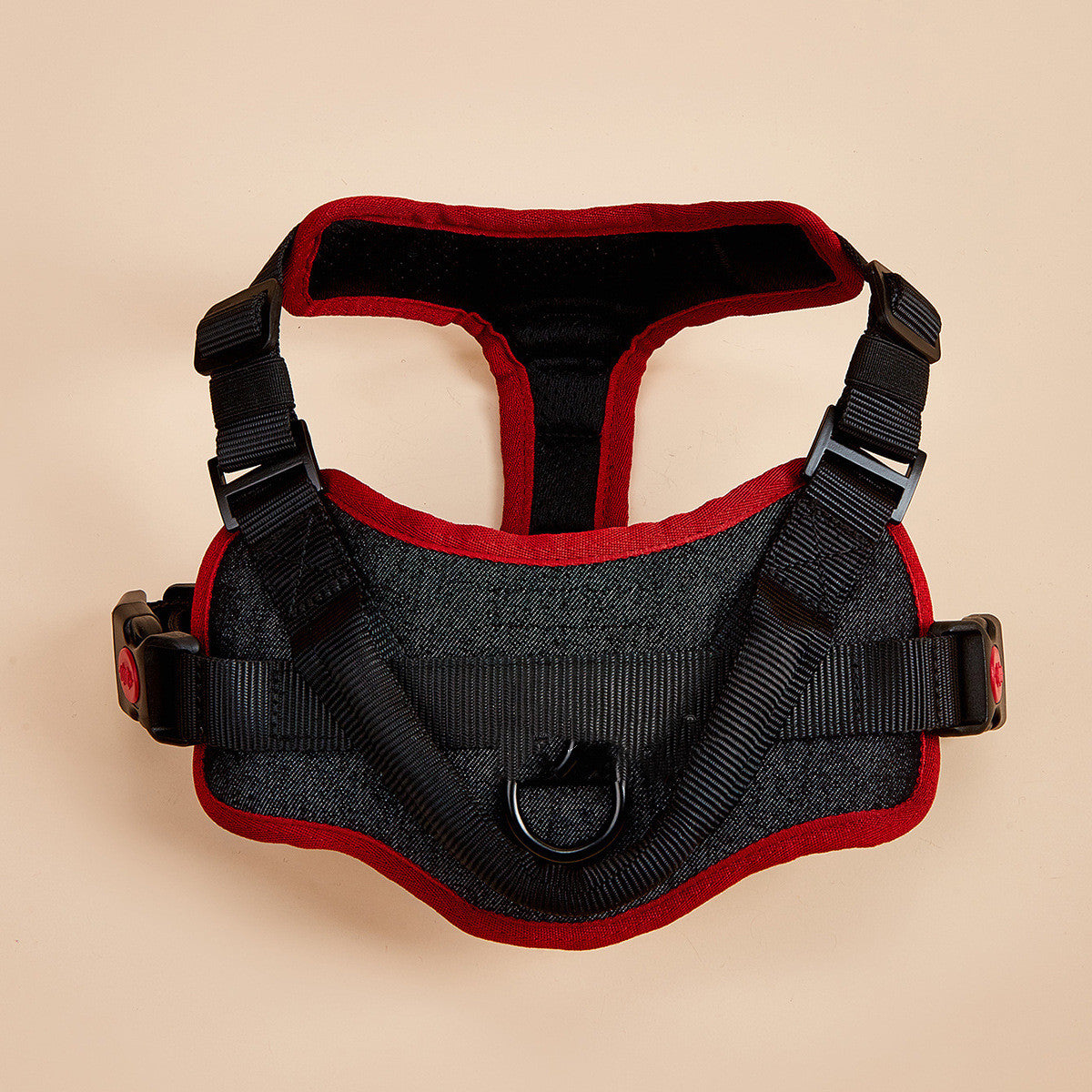 No-pull dog harness in black with top control handle
