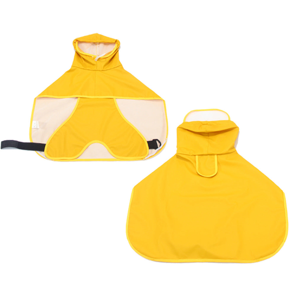 Pull-over waterproof dog raincoat with lead opening