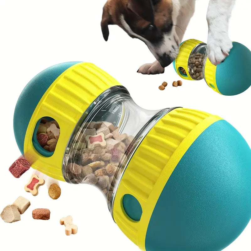 Adjustable treat-dispensing dog puzzle toy slow feeder and IQ trainer