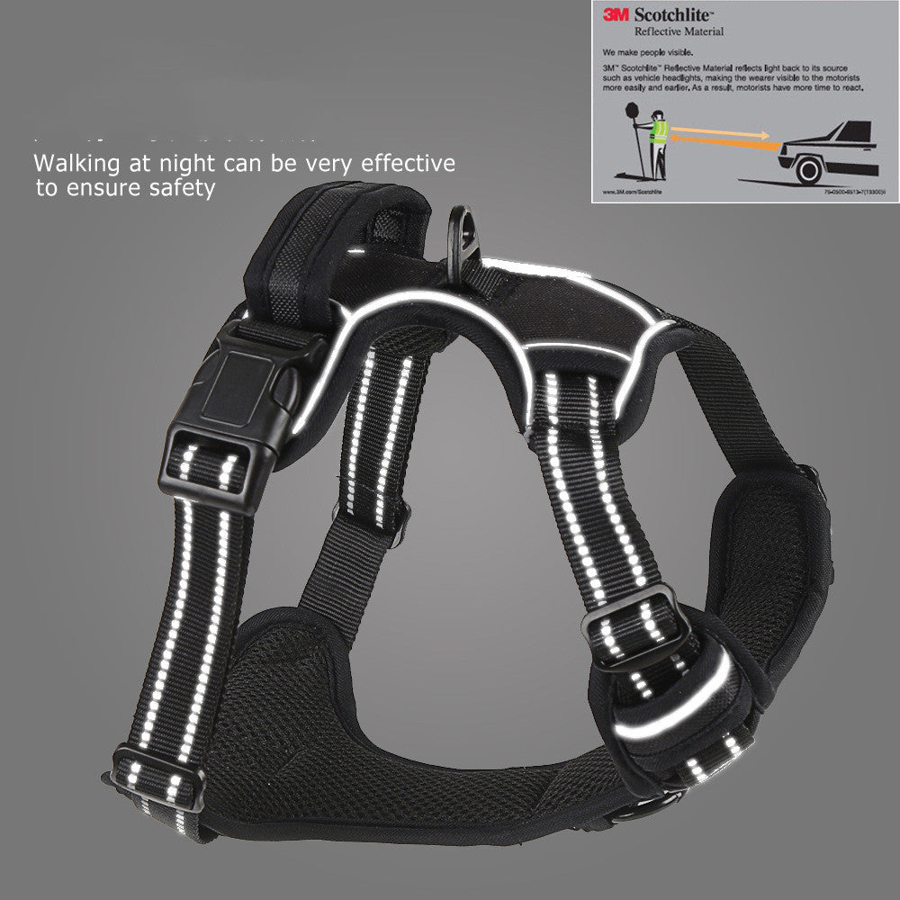 No-Pull Reflective Dog Harness - reflective trim detail