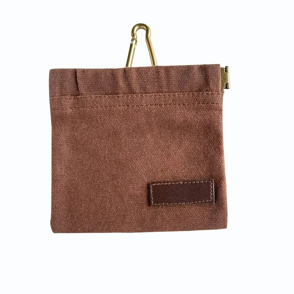 Khaki dog training snack pouch with carabiner