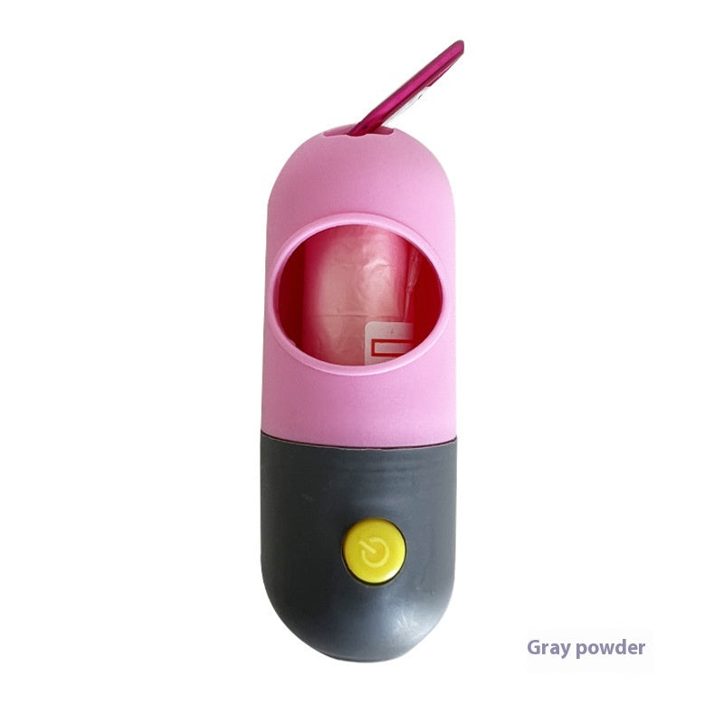 Pink grey LED dog waste bag dispenser