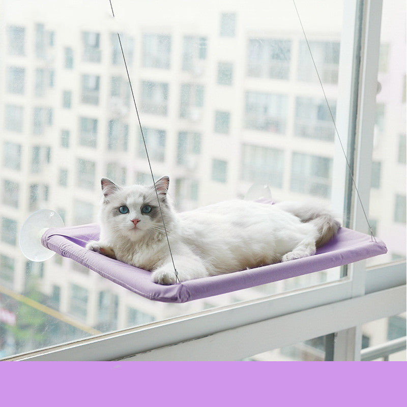 Cat window hammock with strong suction cups for sunbathing