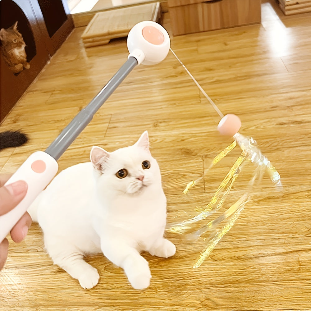 Lightweight pocket-sized cat feather wand toy