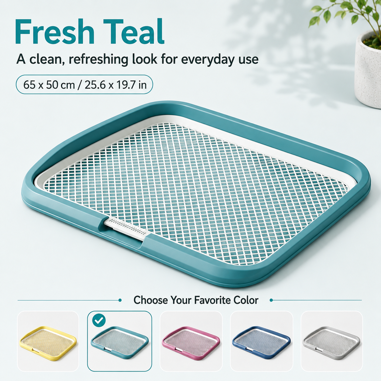 Blue leak-proof indoor dog potty training tray