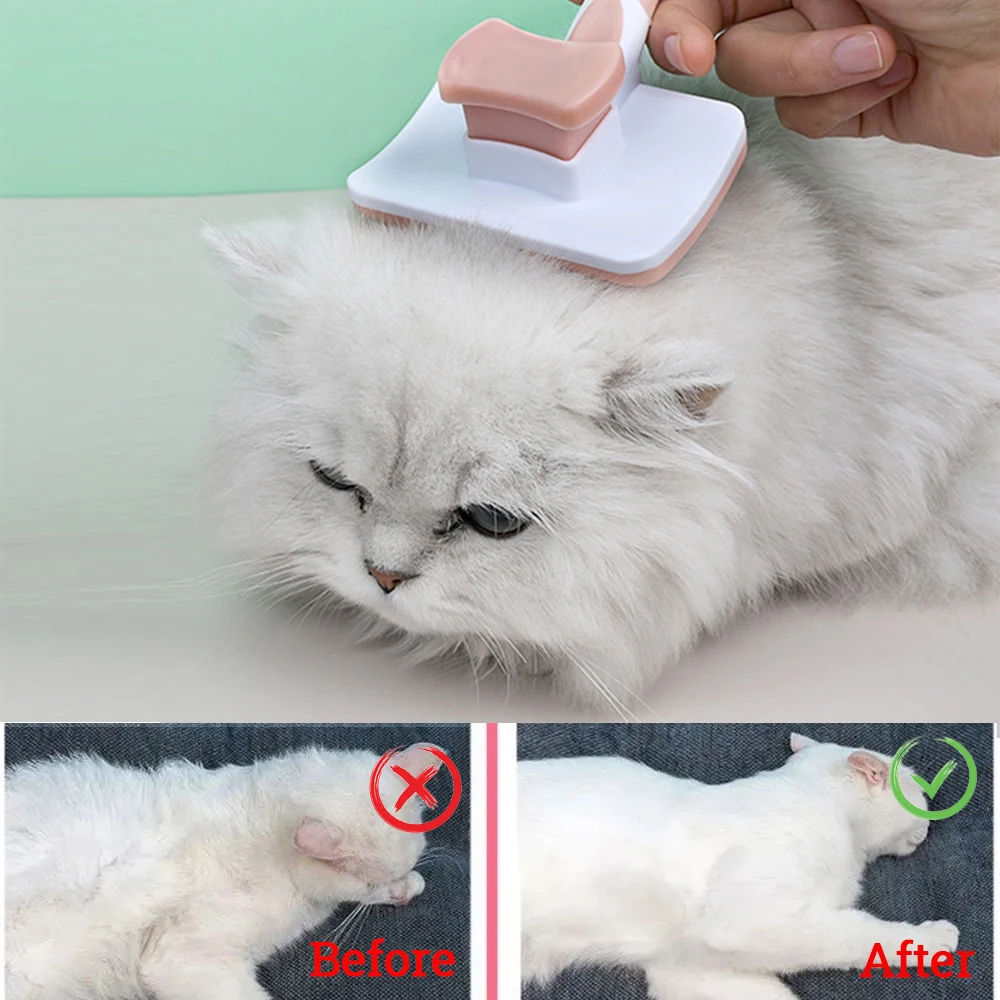 Self-cleaning slicker brush colours green pink orange
