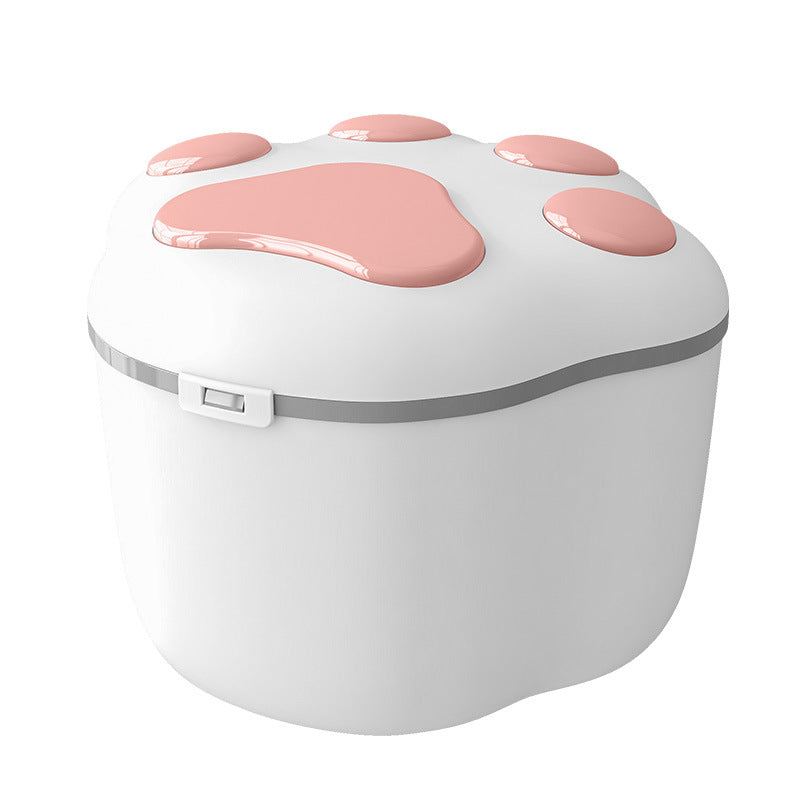 Pet food container moisture-proof lid compartment detail