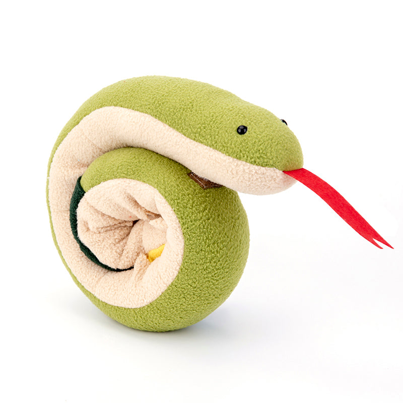 Snake snuffle mat enrichment toy for dogs — coiled fleece slow feeder