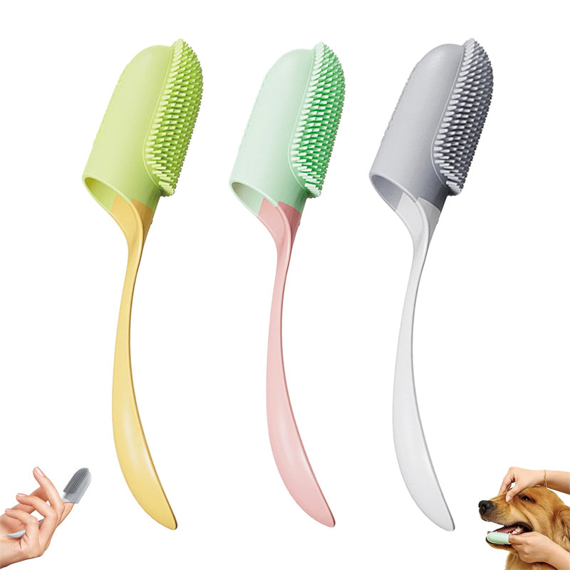 Silicone dog and cat finger toothbrush dental care set