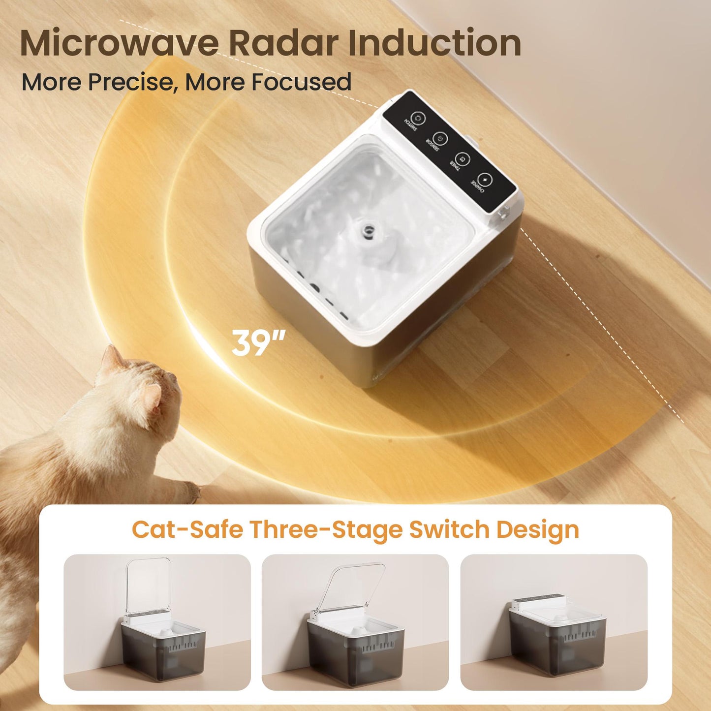Rechargeable USB-C pet drinking fountain with filter