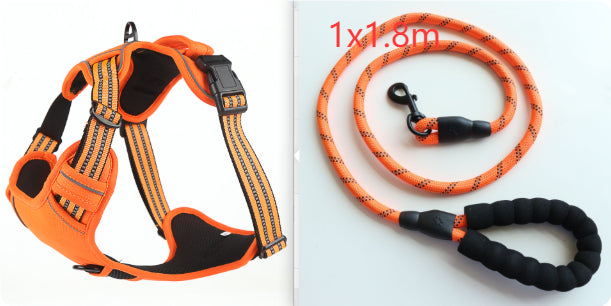 No-Pull Reflective Dog Harness - worn by large dog