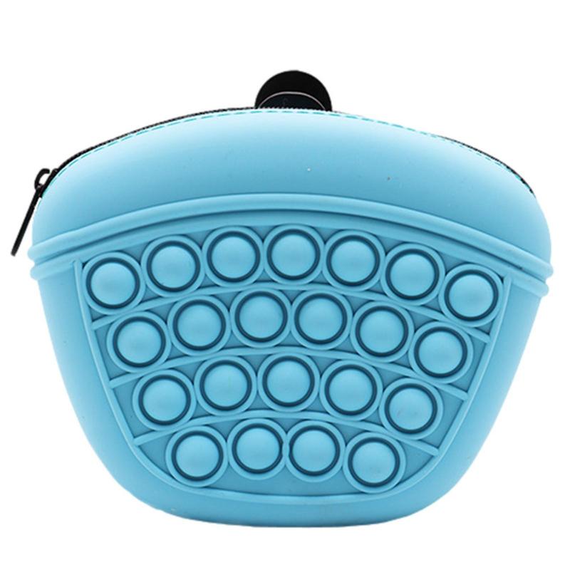Blue silicone dog training treat pouch