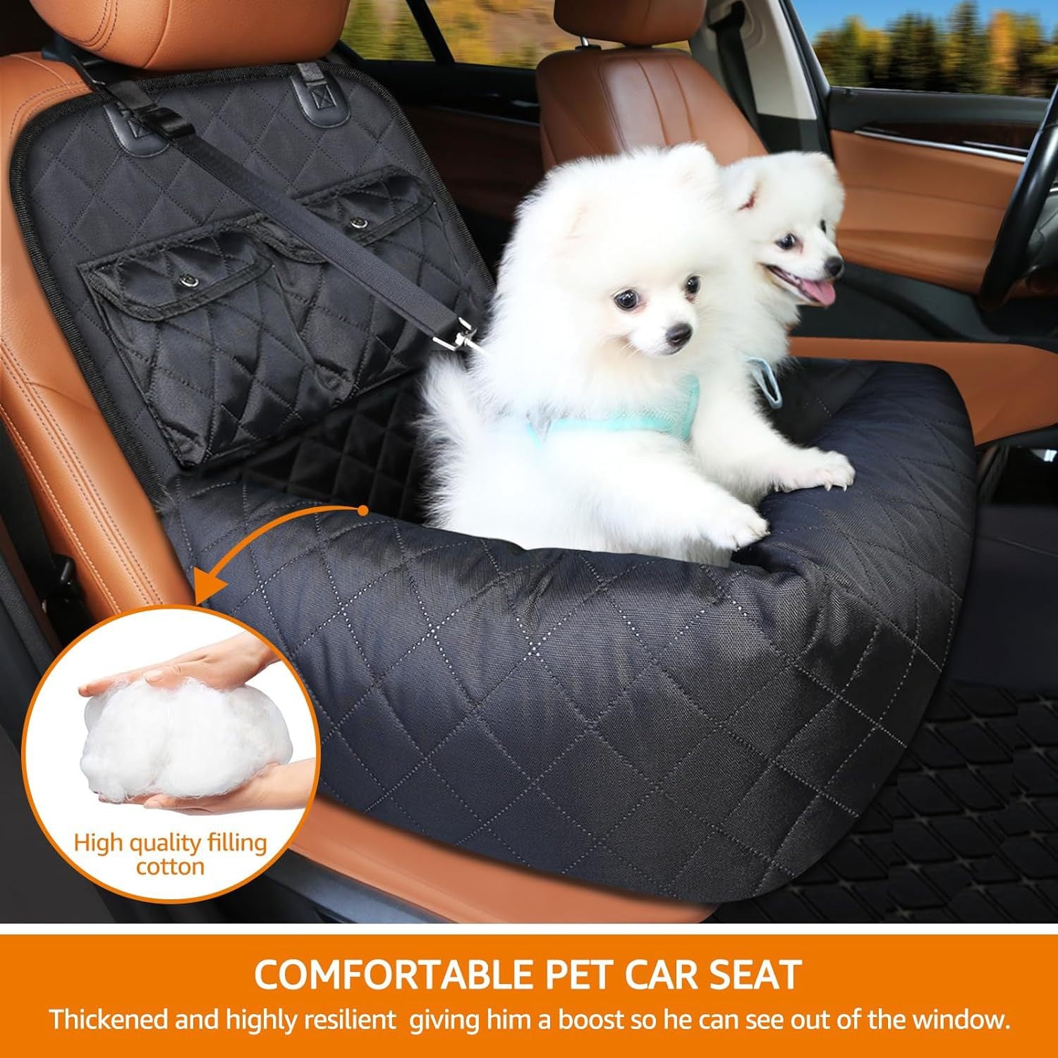 Waterproof dog car seat cover protecting back seat