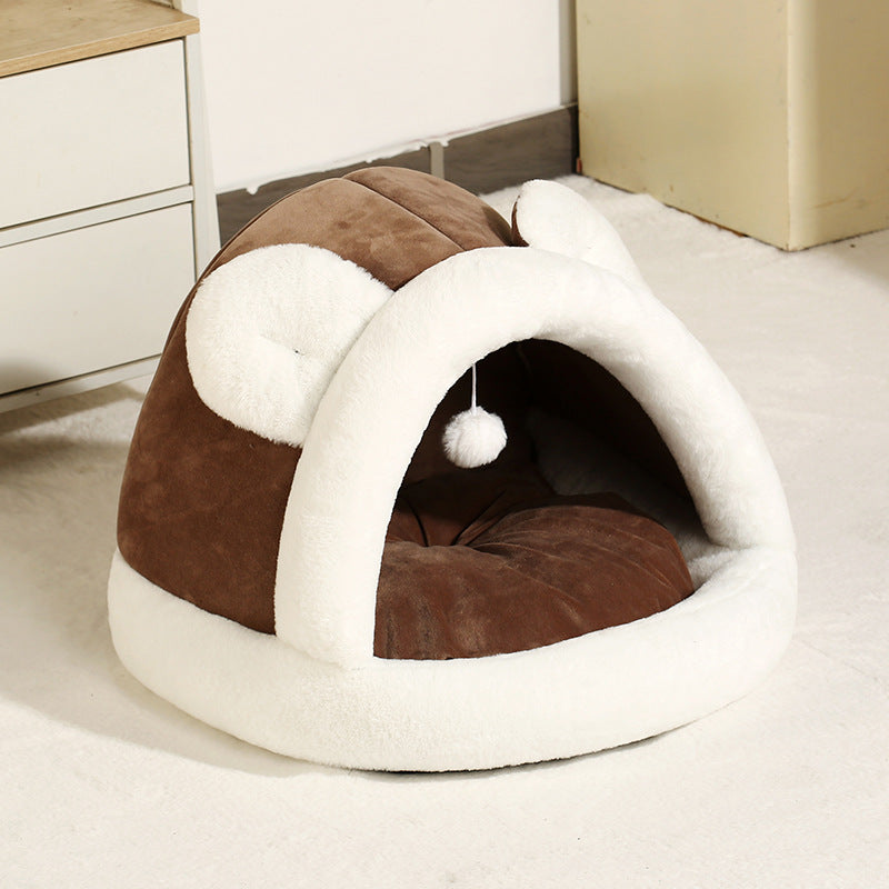 Mocha cosy pet tent bed for small dogs