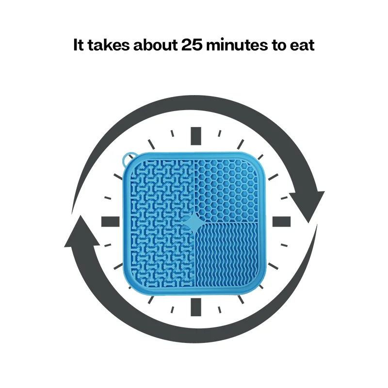 Silicone lick mat spread with treats to keep pets calm