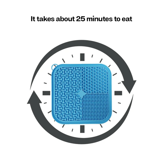 Silicone lick mat spread with treats to keep pets calm