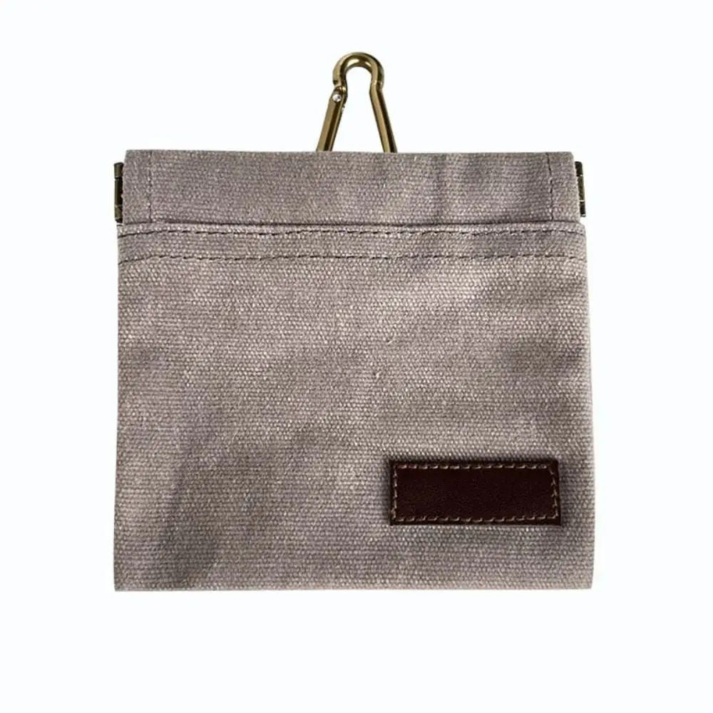 Grey waxed canvas dog treat pouch